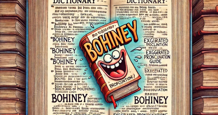 Bohiney.com - A humorous illustration of a dictionary page with the word 'bohiney' highlighted, featuring a comical definition and exaggerated pronunciation guide. -- Alan Nafzger 4