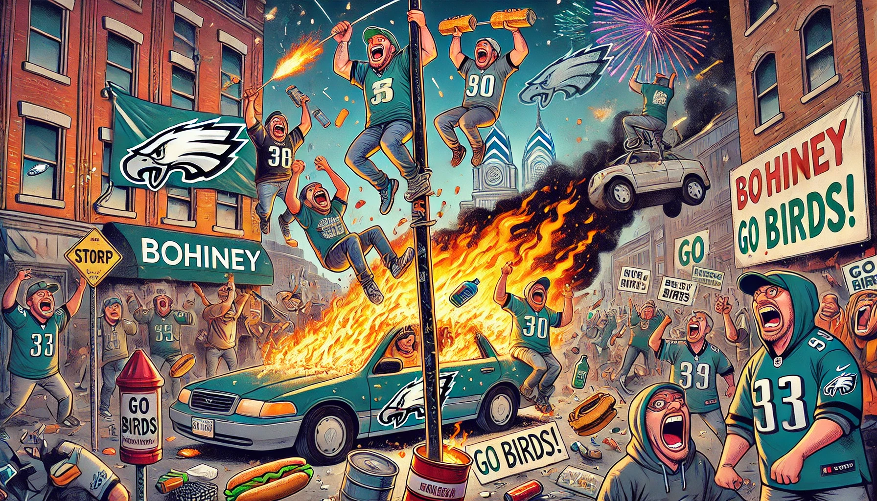 Dumbass Eagles Fans Burn Their Own City