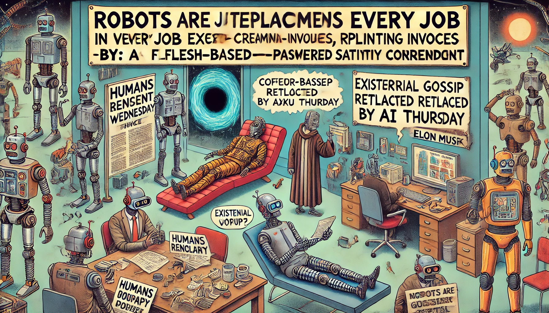 Robots to Replace Humans in Every Job Except Satire!
