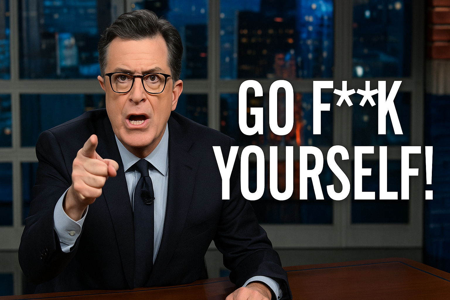 Stephen Colbert, “Go f__k YOURSELF!”