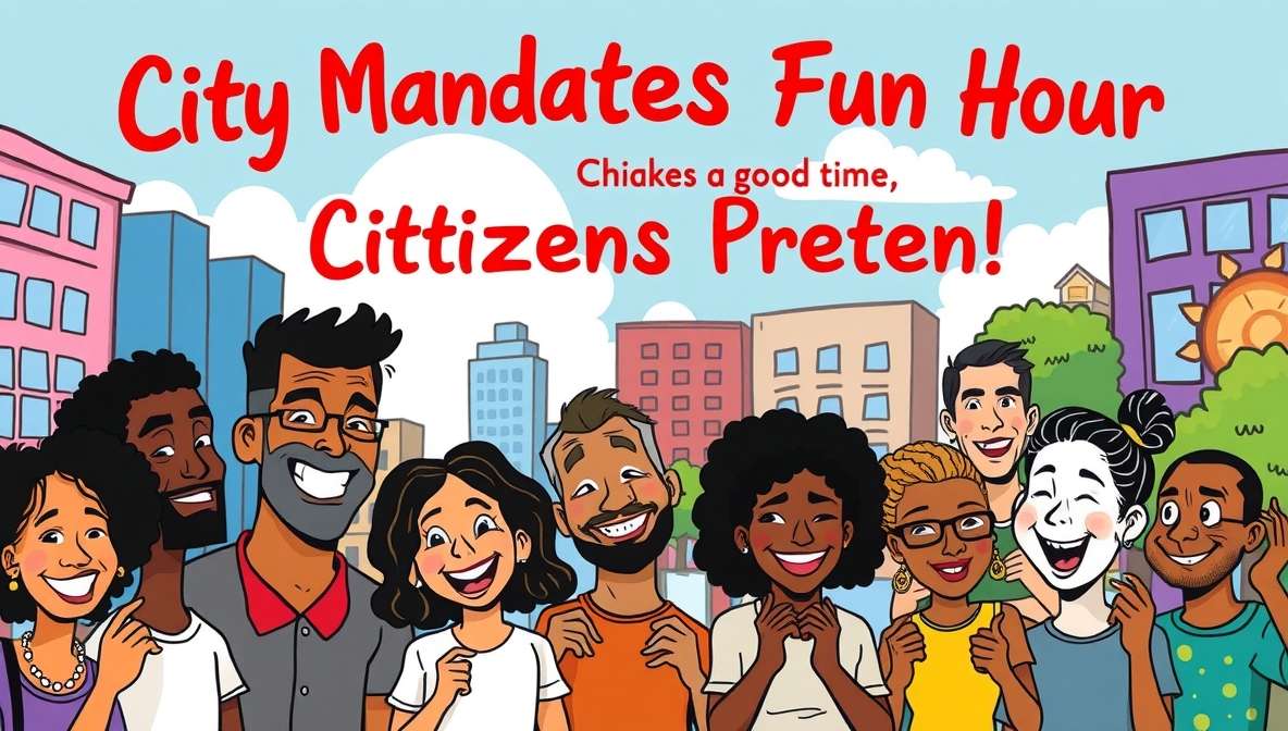 City Mandates Fun Hour Citizens Pretend