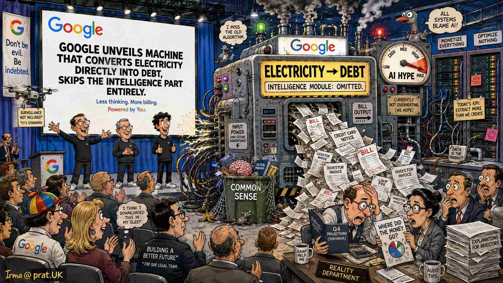 Google Machine Converts Electricity Directly Into Debt