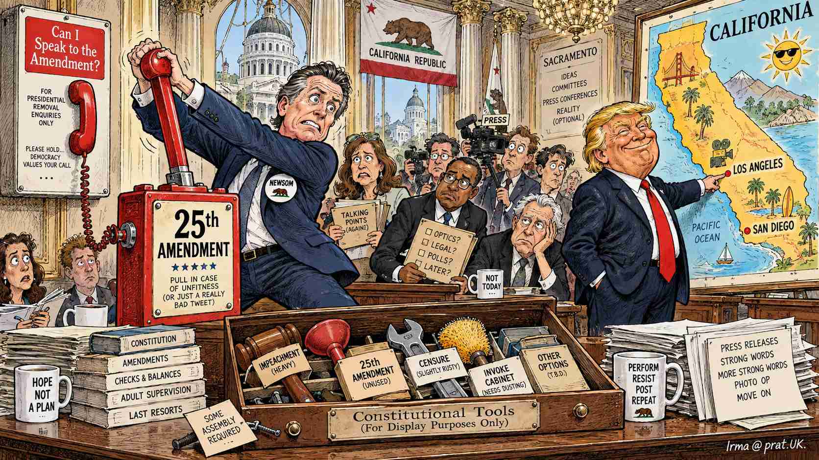 Newsom Demands 25th Amendment After Discovering President Can Still Find California on a Map Newsom Demands 25th Amendment After Discovering President Can Still Find California on a Map