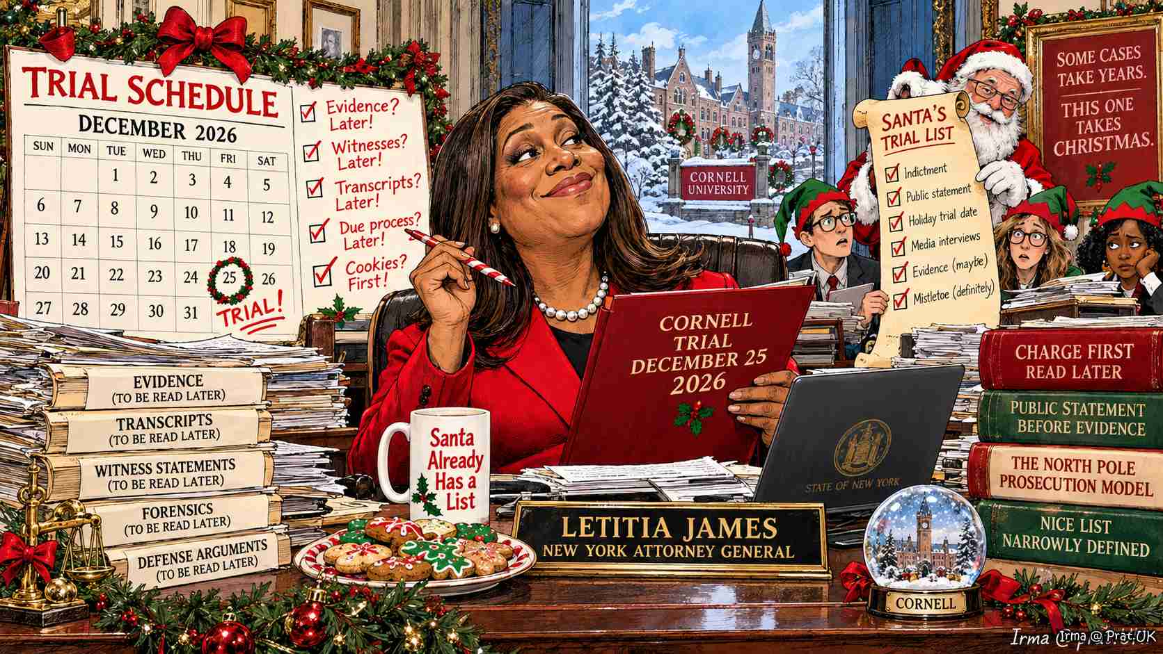 Letitia James Schedules Cornell Trial for Christmas