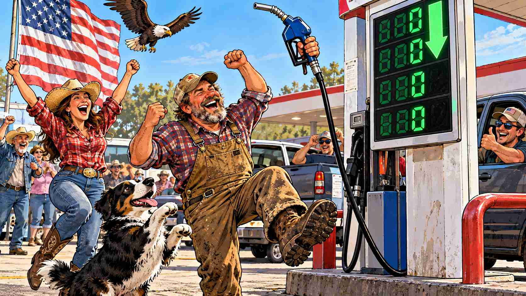 Gas Drops 21 Cents, America Feels Better
