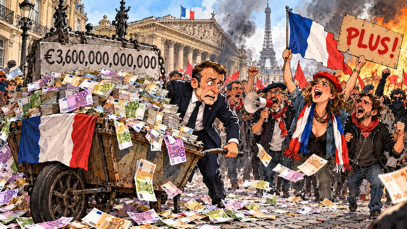 French Public Debt Hits €3.6 Trillion: Protesters Want More
