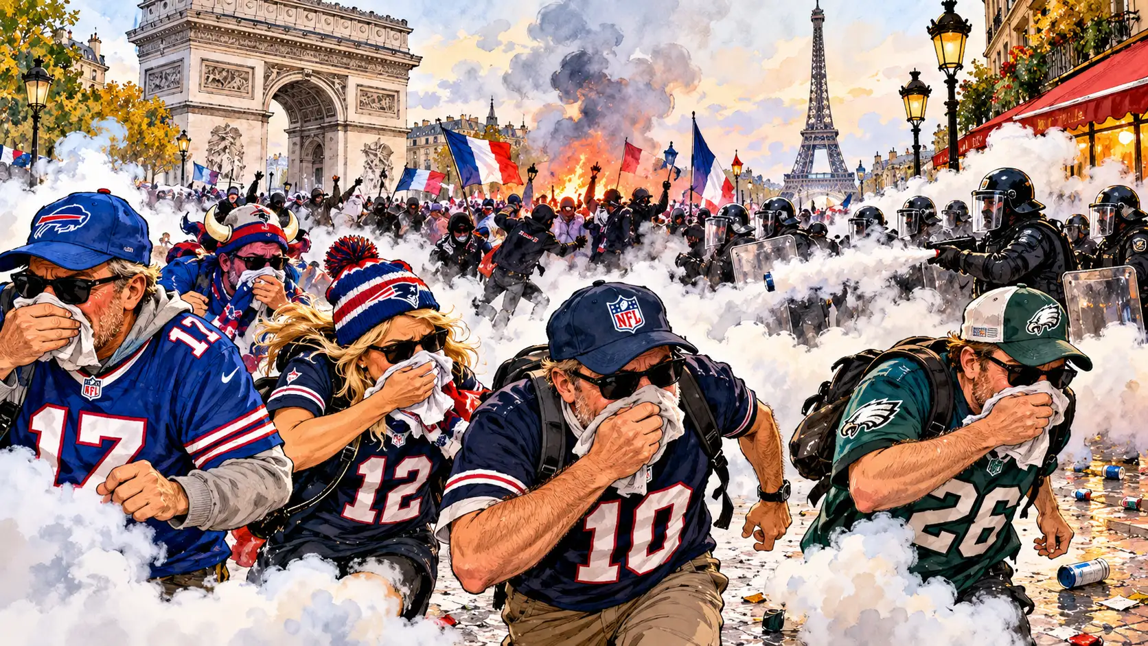 Paris NFL Game Comes With Complimentary Tear Gas Paris NFL Game Comes With Complimentary Tear Gas